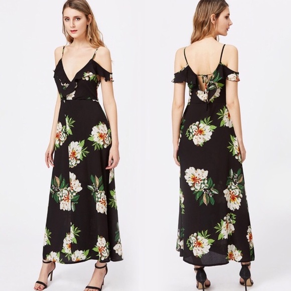 Off Shoulder Ruffled Floral Dress - Picture 2 of 3